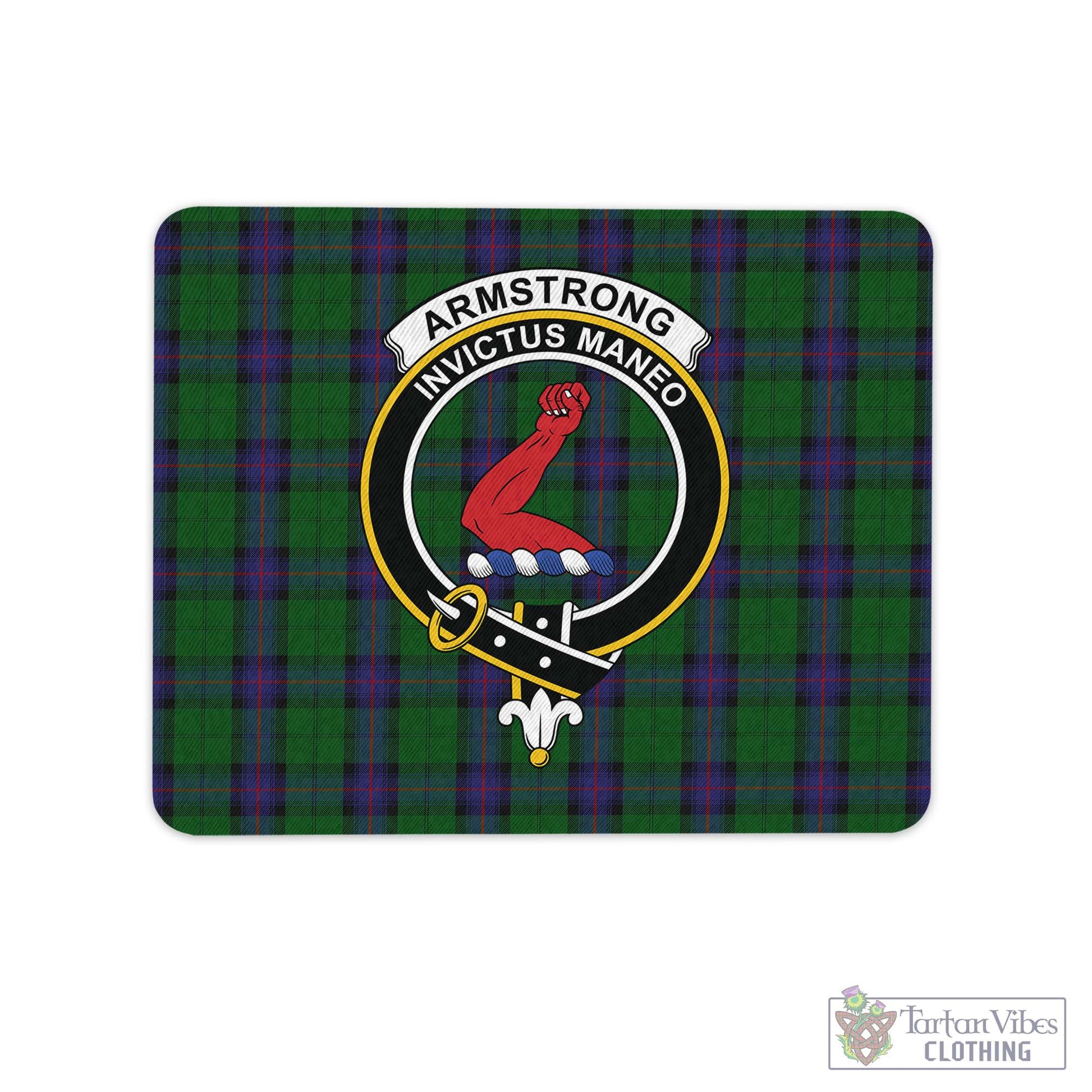 Tartan Vibes Clothing Armstrong Tartan Mouse Pad with Family Crest