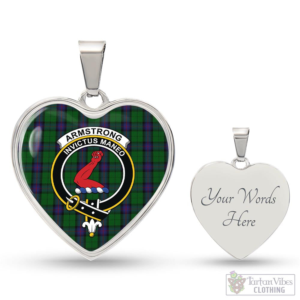 Tartan Vibes Clothing Armstrong Tartan Heart Necklace with Family Crest
