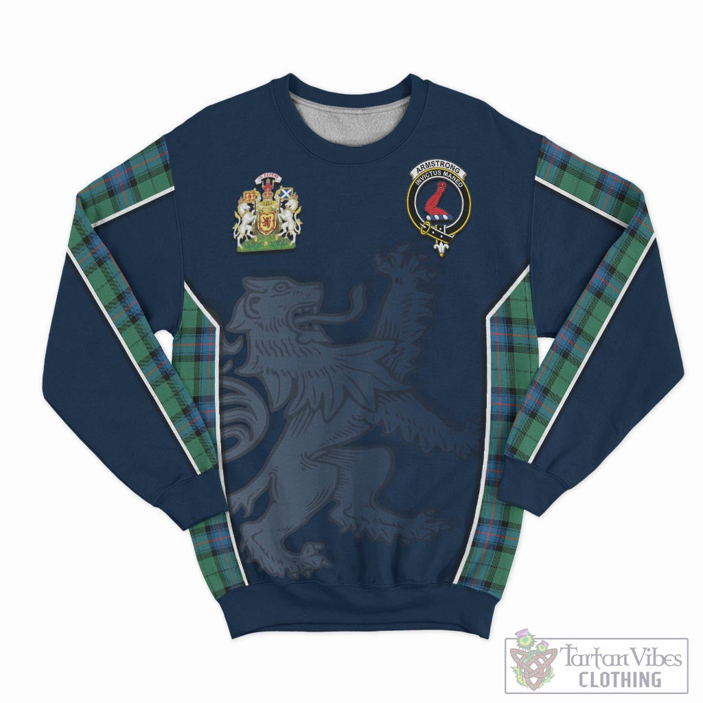 Tartan Vibes Clothing Armstrong Ancient Tartan Sweater with Family Crest and Lion Rampant Vibes Sport Style