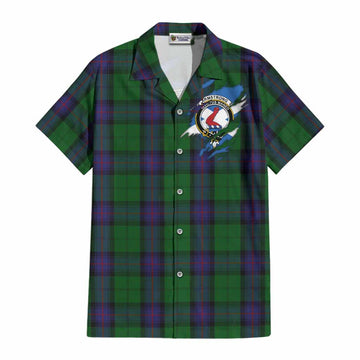 Armstrong Clan Crest In Me Tartan Cotton Hawaiian Shirt Scotland Flag Style