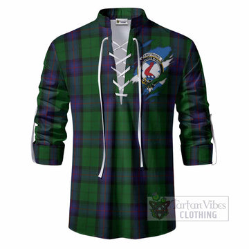 Armstrong Clan Crest In Me Tartan Ghillie Shirt Scotland Flag Style
