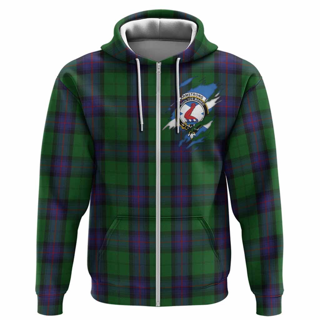 Armstrong Clan Crest In Me Tartan Hoodie Scotland Flag Style