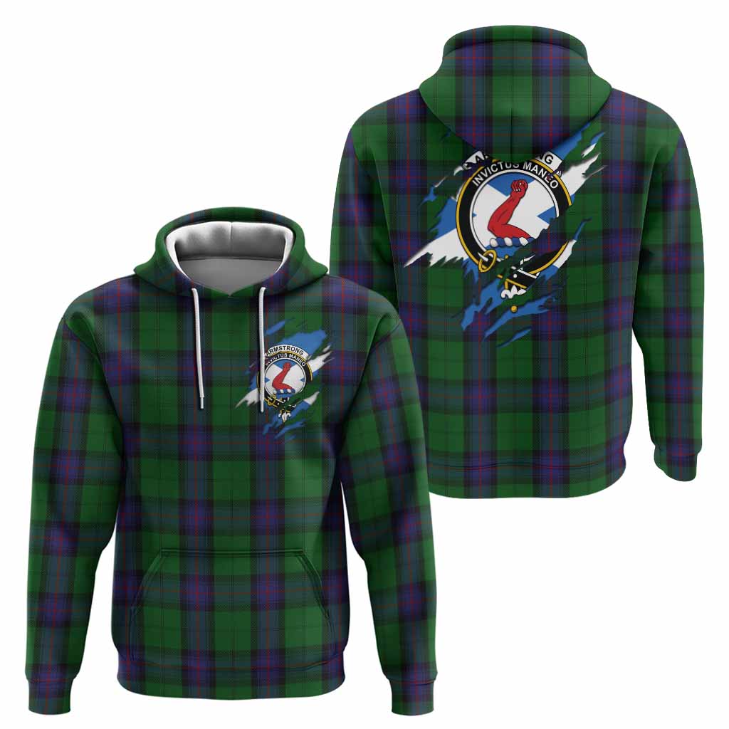 Armstrong Clan Crest In Me Tartan Hoodie Scotland Flag Style