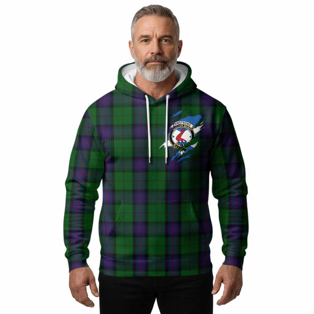 Armstrong Clan Crest In Me Tartan Hoodie Scotland Flag Style