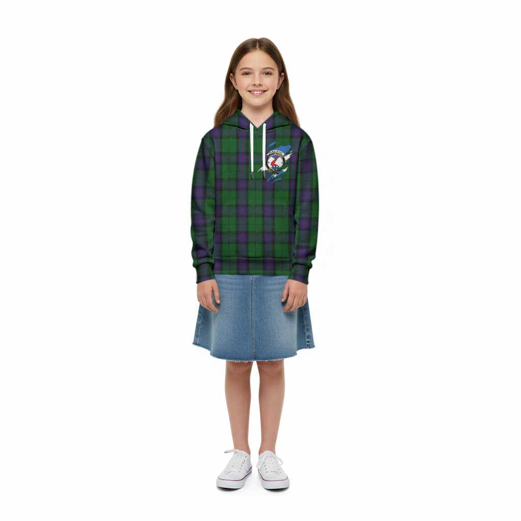 Armstrong Clan Crest In Me Tartan Kid Hoodie Scotland Flag Style