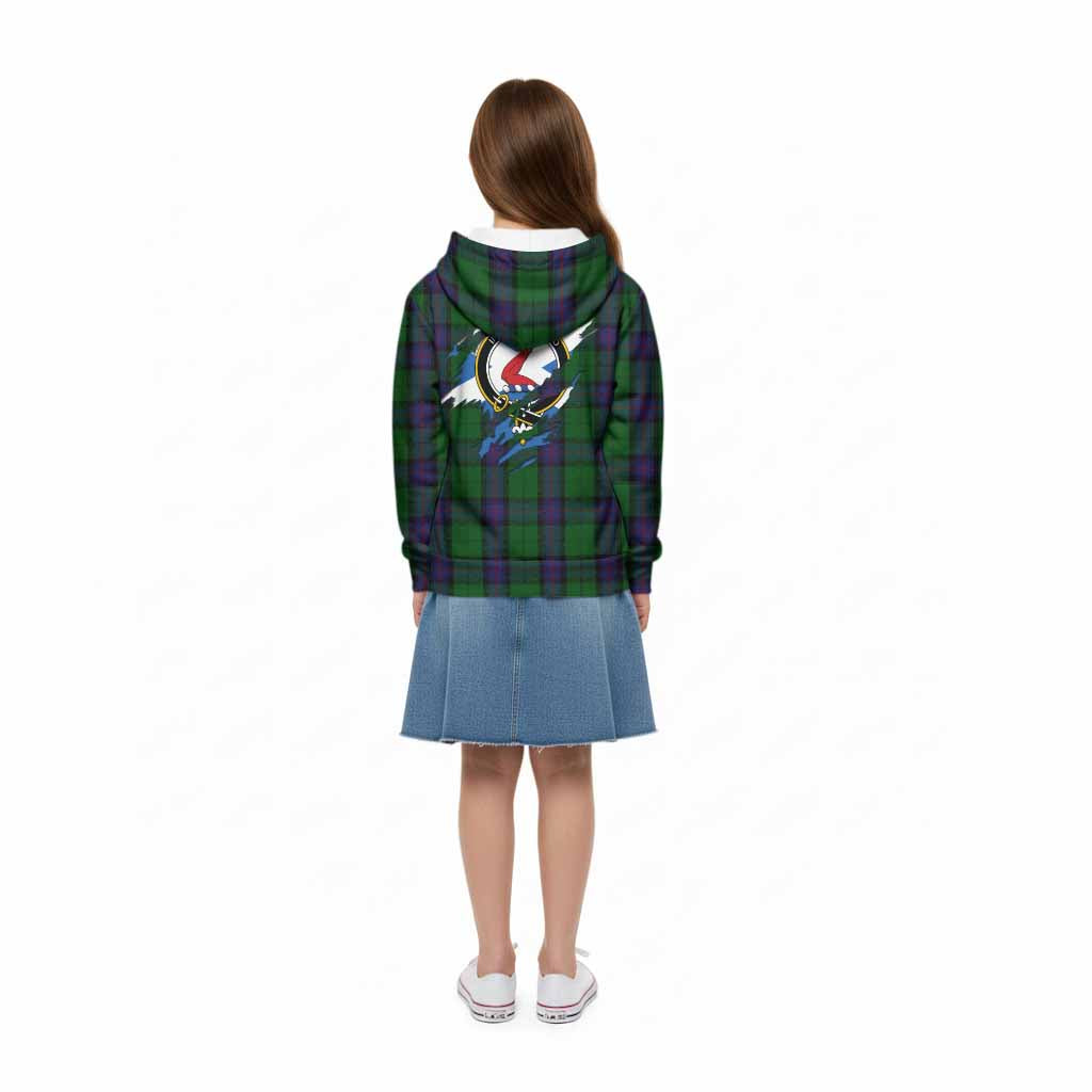 Armstrong Clan Crest In Me Tartan Kid Hoodie Scotland Flag Style