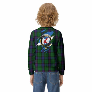 Armstrong Clan Crest In Me Tartan Kid Knitted Sweatshirt Scotland Flag Style