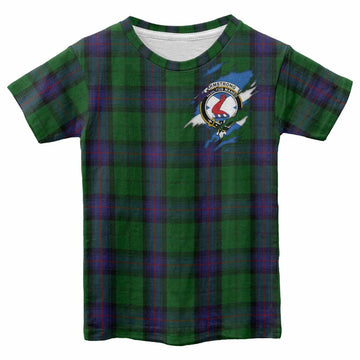 Armstrong Clan Crest In Me Tartan Kid T-shirt Scotland Flag Style