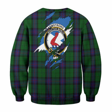 Armstrong Clan Crest In Me Tartan Sweatshirt Scotland Flag Style