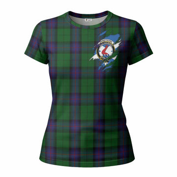 Armstrong Clan Crest In Me Tartan Women T shirt Scotland Flag Style