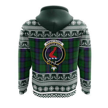 Armstrong Clan Tartan Christmas Hoodie with Family Crest