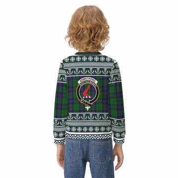 Armstrong Clan Tartan Christmas Kid Ugly Sweatshirt with Family Crest