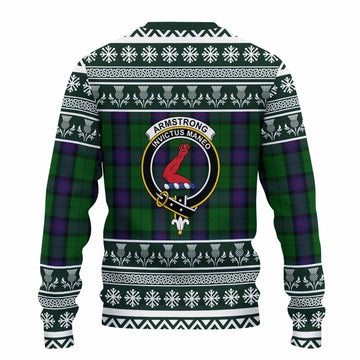 Armstrong Clan Tartan Christmas Ugly Sweater with Family Crest