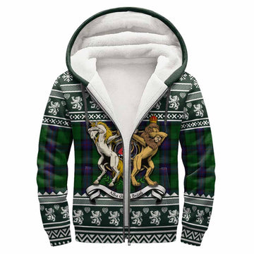 Armstrong Clan Tartan Crest Christmas Fleece Hoodie Coat of Arms Funny Style
