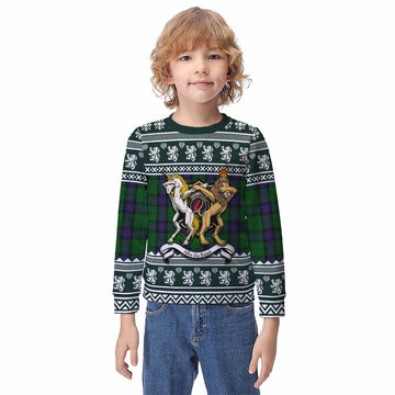 Armstrong Clan Tartan Crest Christmas Kid Ugly Sweatshirt Coat of Arms Funny Style