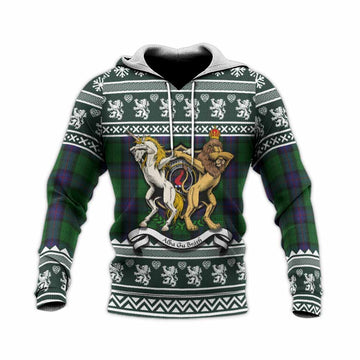Armstrong Clan Tartan Crest Christmas Knitted Hoodie Coat of Arms Funny Style