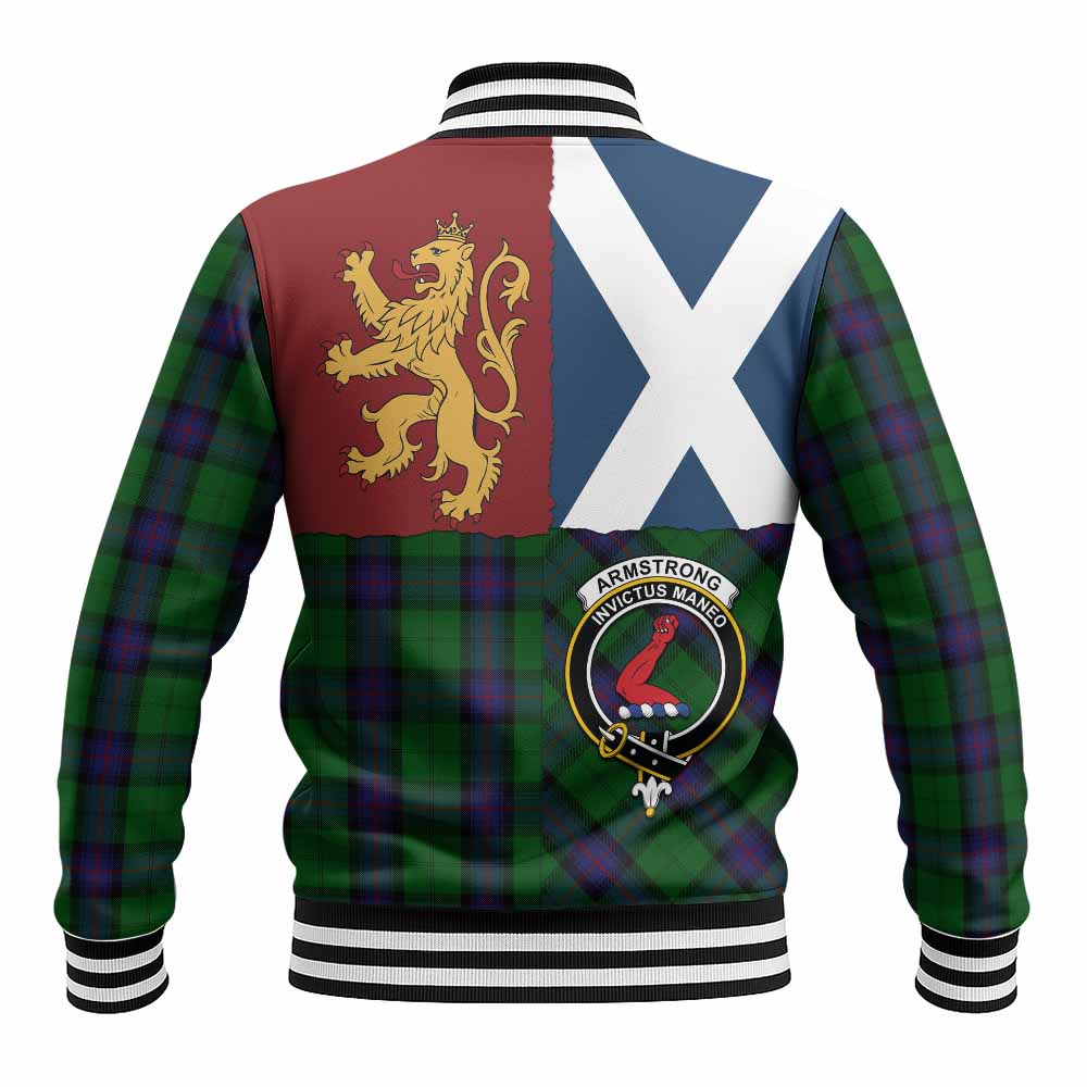 Armstrong Crest Tartan Baseball Jacket with Lion Rampant Saltire Style
