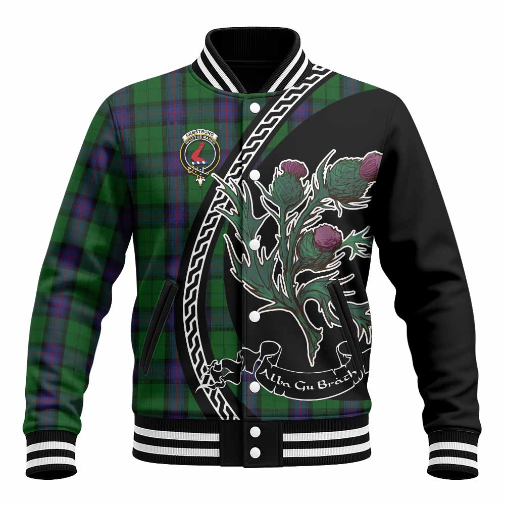 Armstrong Family Crest Tartan Baseball Jacket Alba Thistle Inspired - Tartan Vibes Clothing