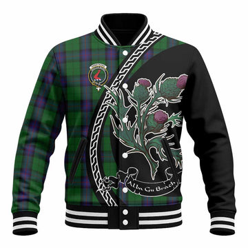 Armstrong Family Crest Tartan Baseball Jacket Alba Thistle Inspired