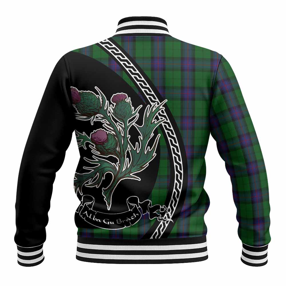 Armstrong Family Crest Tartan Baseball Jacket Alba Thistle Inspired - Tartan Vibes Clothing