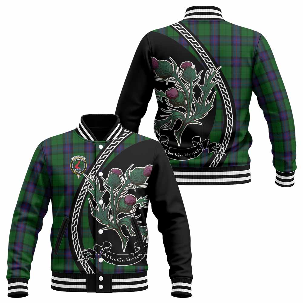 Armstrong Family Crest Tartan Baseball Jacket Alba Thistle Inspired - Tartan Vibes Clothing