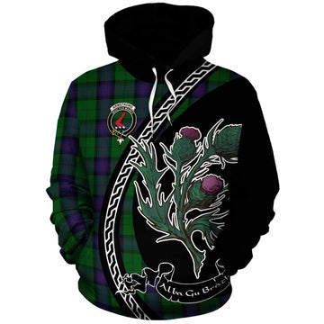 Armstrong Family Crest Tartan Cotton Hoodie Alba Thistle Inspired - Tartan Vibes Clothing