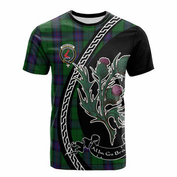 Armstrong Family Crest Tartan Cotton T-shirt Alba Thistle Inspired - Tartan Vibes Clothing