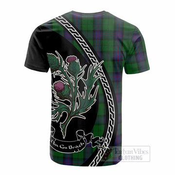 Armstrong Family Crest Tartan Cotton T-shirt Alba Thistle Inspired - Tartan Vibes Clothing