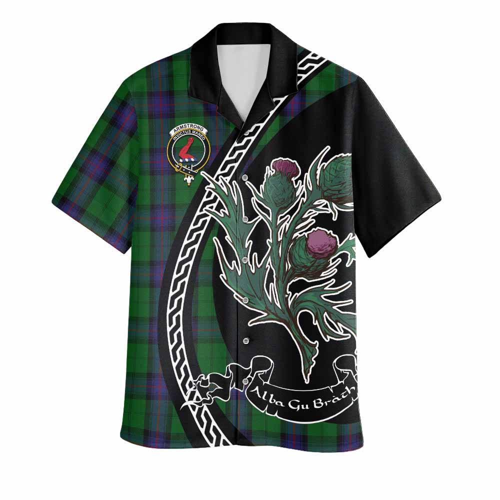 Armstrong Family Crest Tartan Hawaiian Shirt Alba Thistle Inspired - Tartan Vibes Clothing