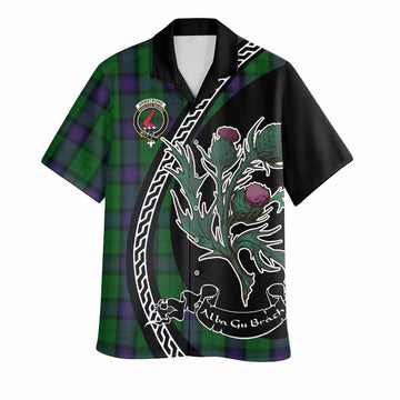 Armstrong Family Crest Tartan Hawaiian Shirt Alba Thistle Inspired