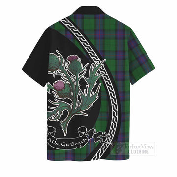 Armstrong Family Crest Tartan Hawaiian Shirt Alba Thistle Inspired