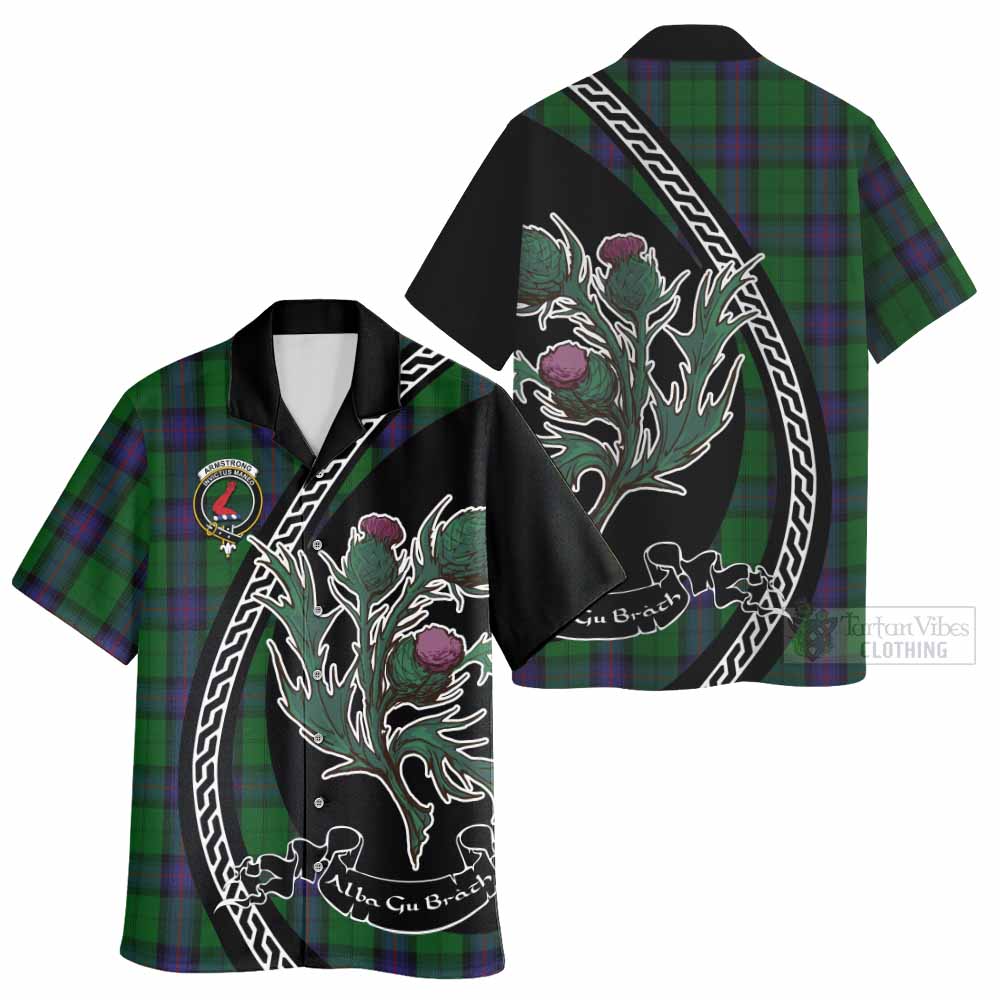 Armstrong Family Crest Tartan Hawaiian Shirt Alba Thistle Inspired - Tartan Vibes Clothing