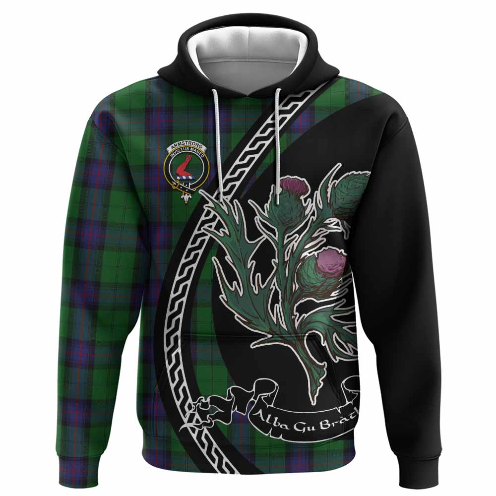 Armstrong Family Crest Tartan Hoodie Alba Thistle Inspired - Tartan Vibes Clothing