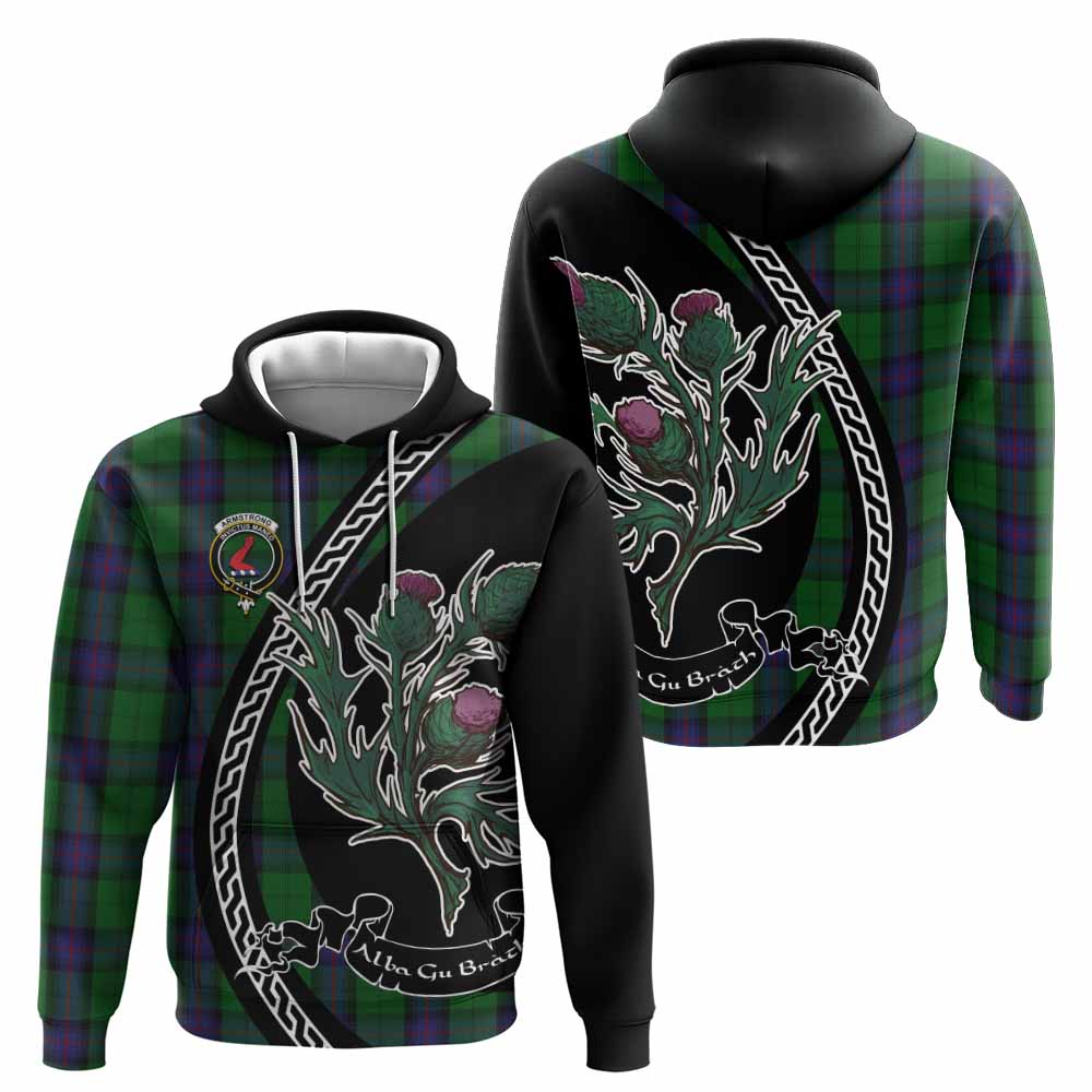 Armstrong Family Crest Tartan Hoodie Alba Thistle Inspired - Tartan Vibes Clothing