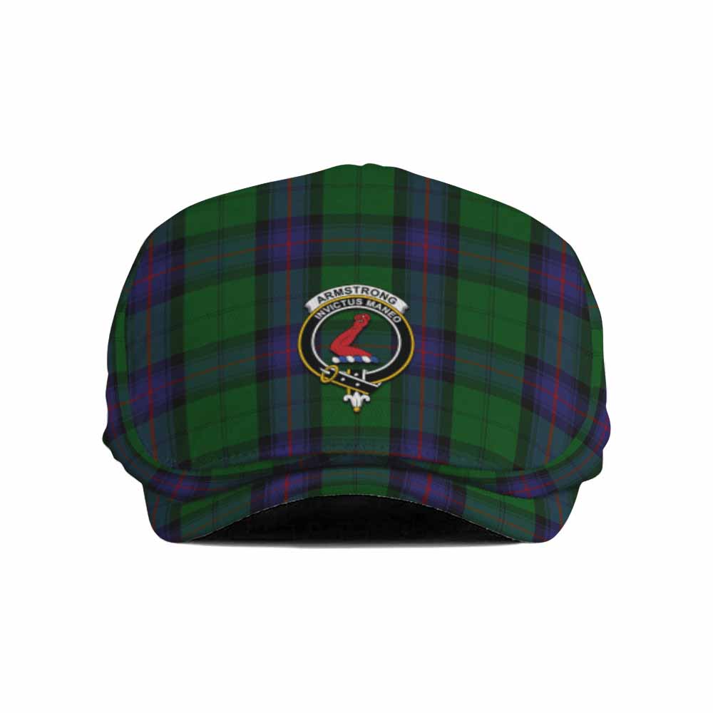 Armstrong Family Crest Tartan Jeff Cap, Tartan Flat Cap