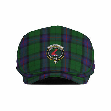 Armstrong Family Crest Tartan Jeff Cap, Tartan Flat Cap