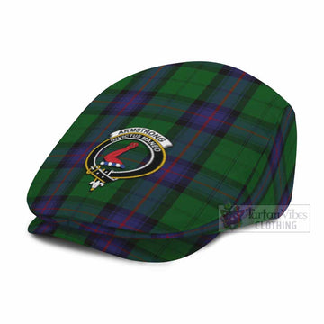 Armstrong Family Crest Tartan Jeff Cap, Tartan Flat Cap