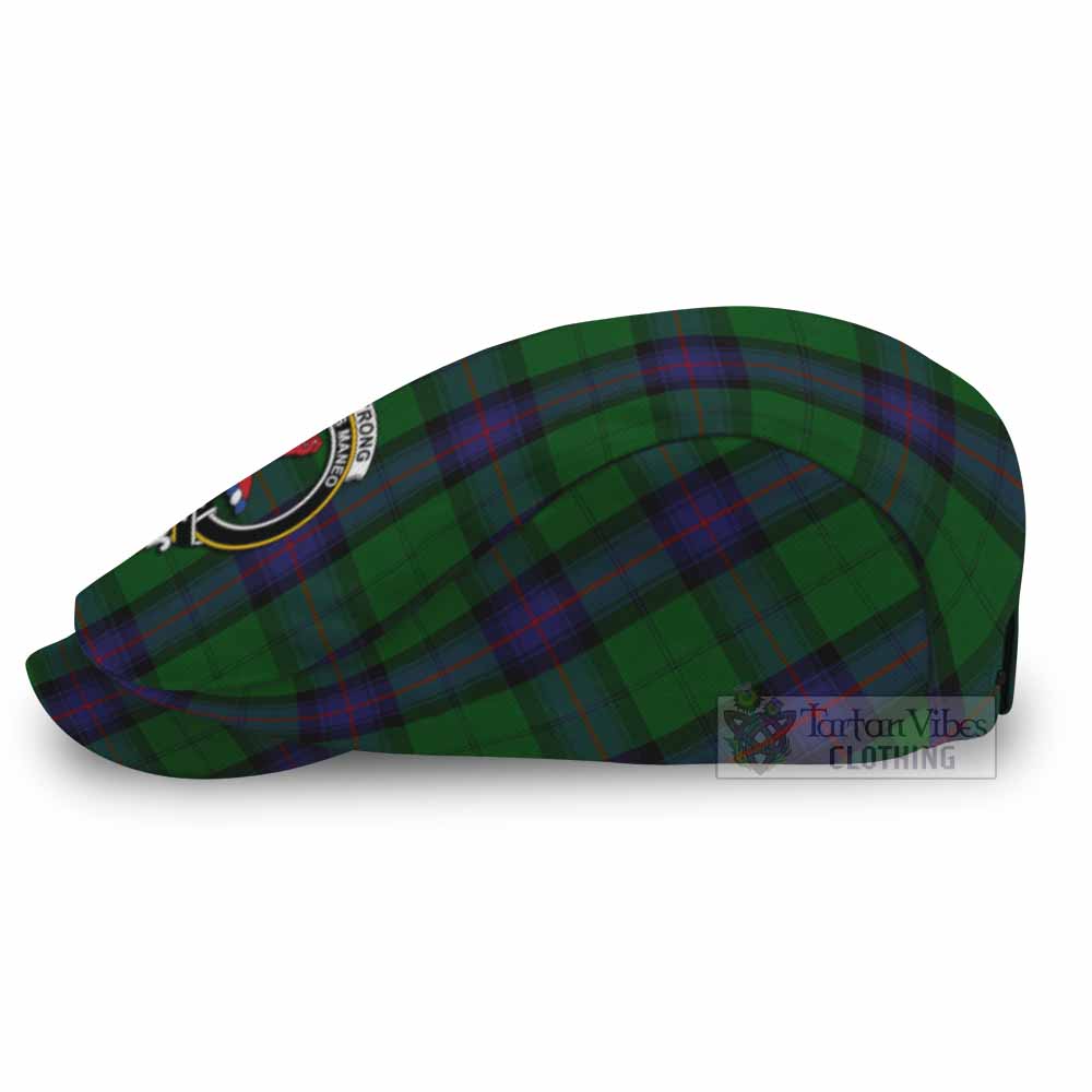 Armstrong Family Crest Tartan Jeff Cap, Tartan Flat Cap