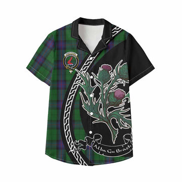 Armstrong Family Crest Tartan Kid Hawaiian Shirt Alba Thistle Inspired