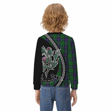 Armstrong Family Crest Tartan Kid Knitted Sweatshirt Alba Thistle Inspired