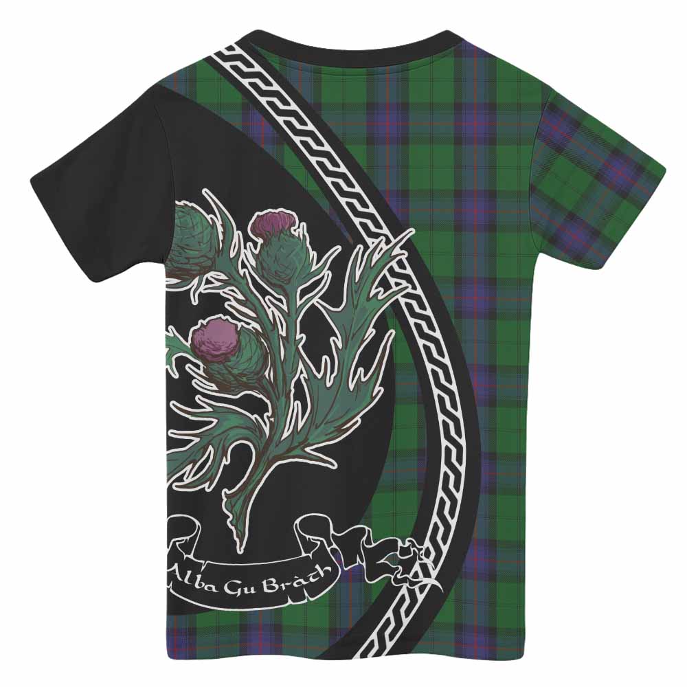 Armstrong Family Crest Tartan Kid T-shirt Alba Thistle Inspired - Tartan Vibes Clothing