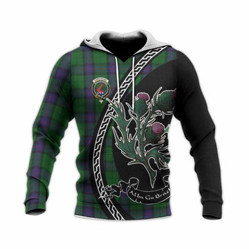 Armstrong Family Crest Tartan Knitted Hoodie Alba Thistle Inspired