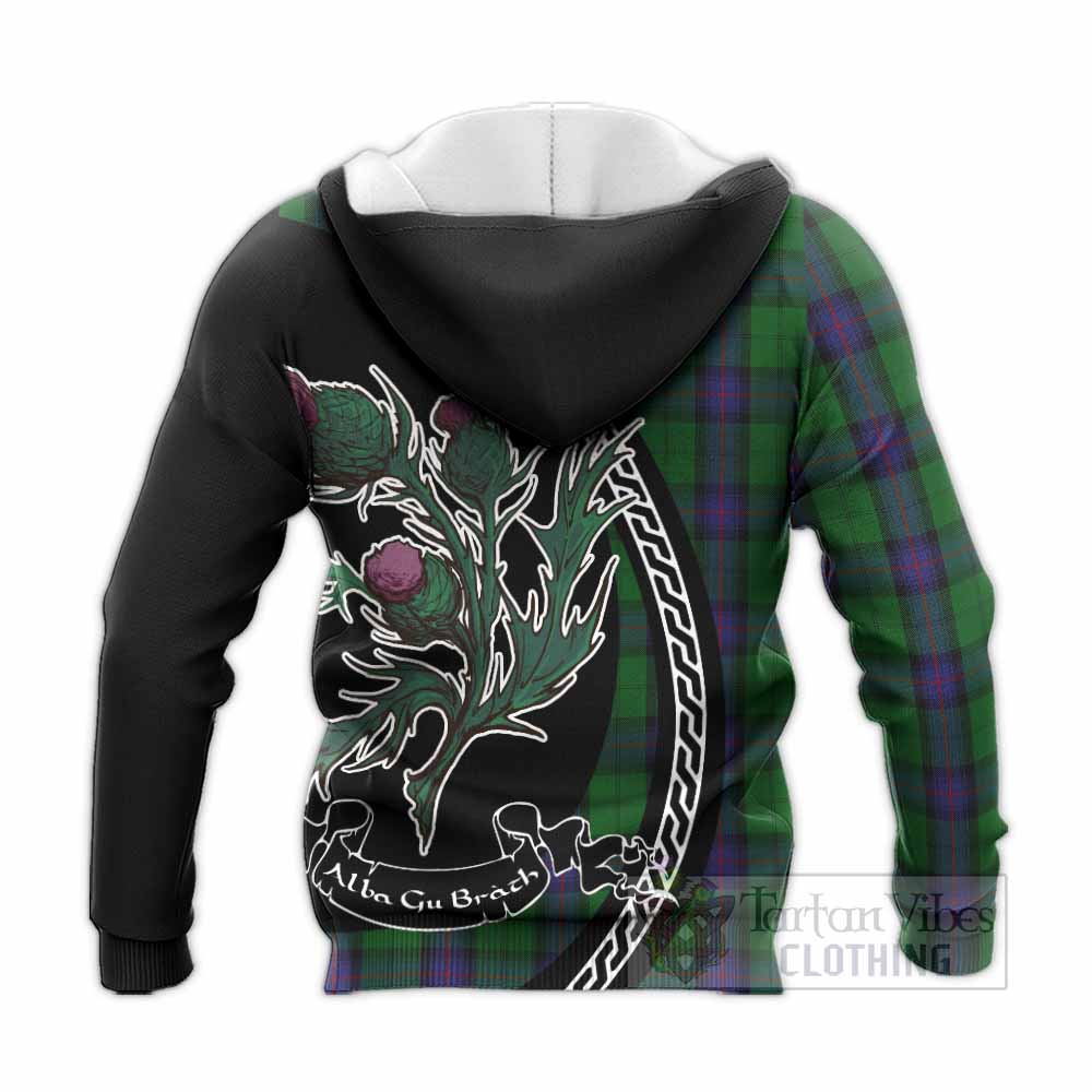 Armstrong Family Crest Tartan Knitted Hoodie Alba Thistle Inspired - Tartan Vibes Clothing