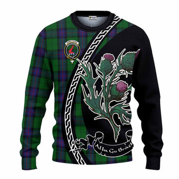 Armstrong Family Crest Tartan Knitted Sweater Alba Thistle Inspired - Tartan Vibes Clothing