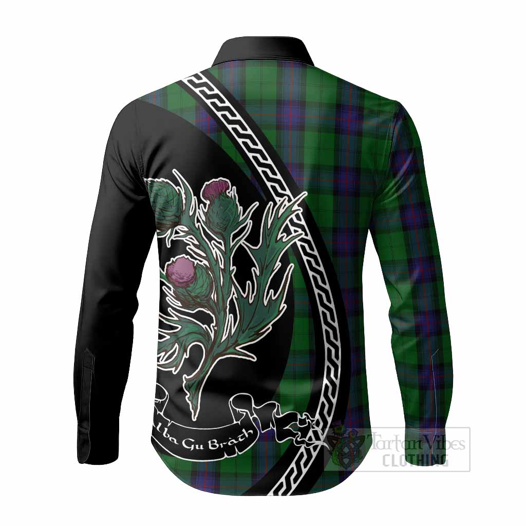 Armstrong Family Crest Tartan Long Sleeve Button Shirts Alba Thistle Inspired - Tartan Vibes Clothing