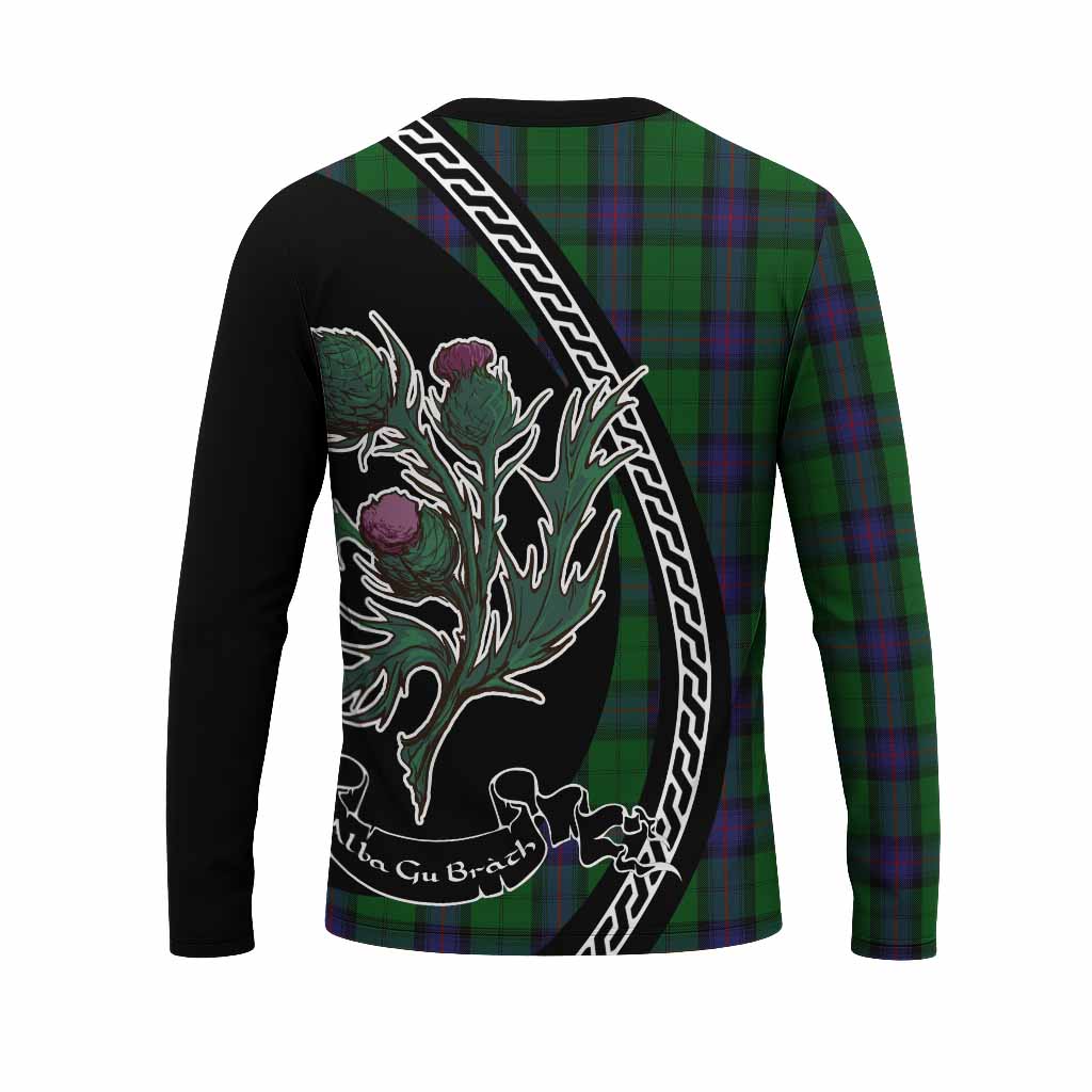 Armstrong Family Crest Tartan Long Sleeve T-Shirt Alba Thistle Inspired - Tartan Vibes Clothing