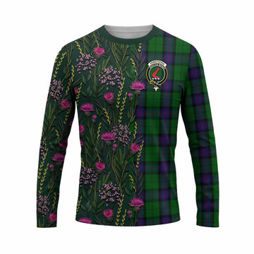 Armstrong Family Crest Tartan Long Sleeve T-Shirt Scottish Thistle Flower Pattern Half Style - Tartan Vibes Clothing