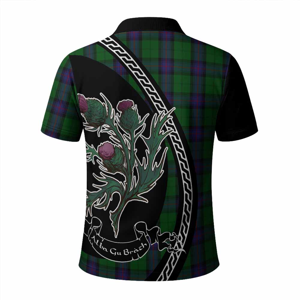 Armstrong Family Crest Tartan Polo Shirt Alba Thistle Inspired - Tartan Vibes Clothing