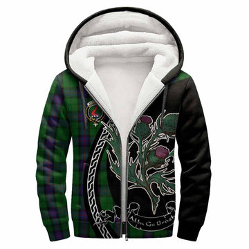 Armstrong Family Crest Tartan Sherpa Hoodie Alba Thistle Inspired