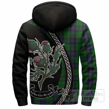 Armstrong Family Crest Tartan Sherpa Hoodie Alba Thistle Inspired